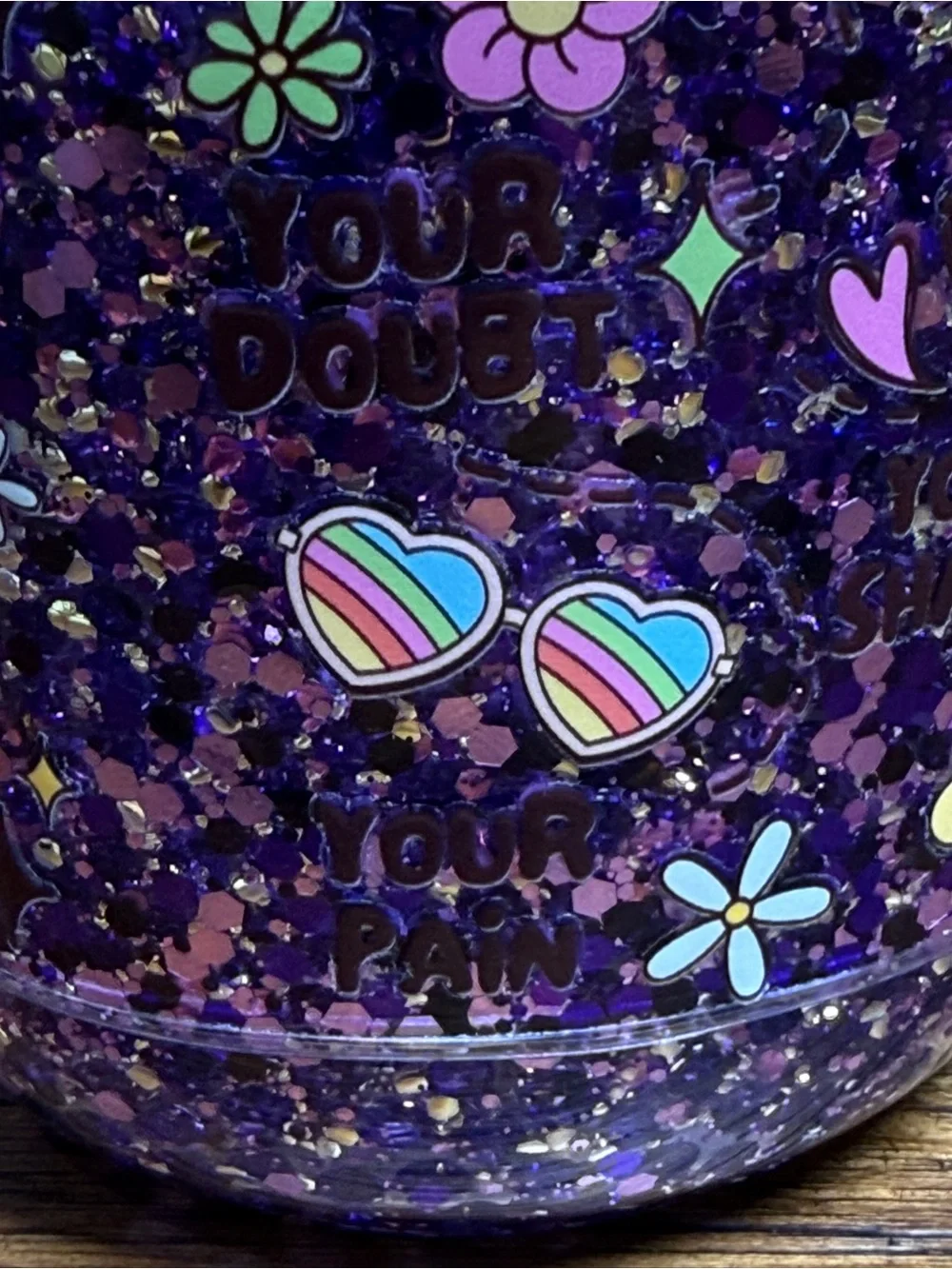 Faith-Themed Purple Glitter Mason Jar - Inspirational Tumbler